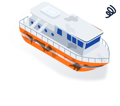 汚れている船のイラスト